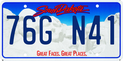 SD license plate 76GN41