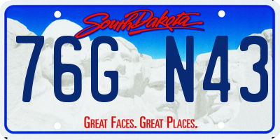 SD license plate 76GN43