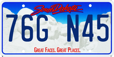SD license plate 76GN45