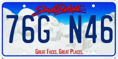 SD license plate 76GN46