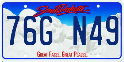 SD license plate 76GN49