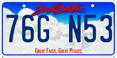 SD license plate 76GN53