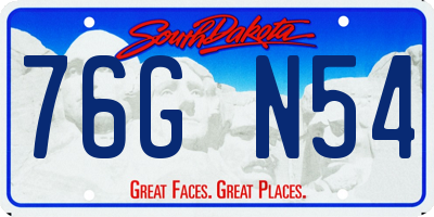 SD license plate 76GN54