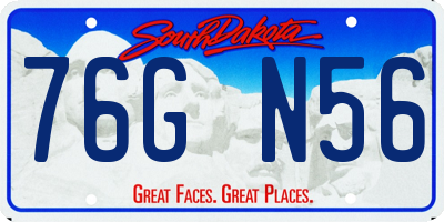 SD license plate 76GN56