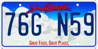 SD license plate 76GN59