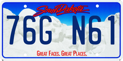 SD license plate 76GN61