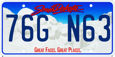 SD license plate 76GN63