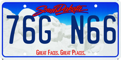 SD license plate 76GN66