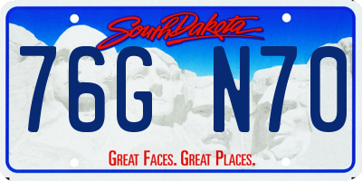 SD license plate 76GN70