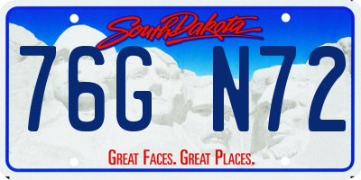 SD license plate 76GN72