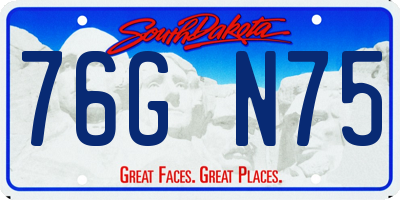 SD license plate 76GN75
