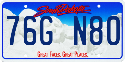 SD license plate 76GN80