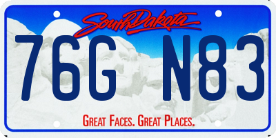 SD license plate 76GN83