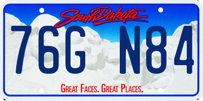 SD license plate 76GN84