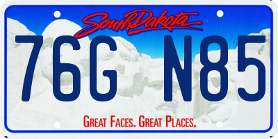 SD license plate 76GN85