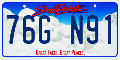 SD license plate 76GN91
