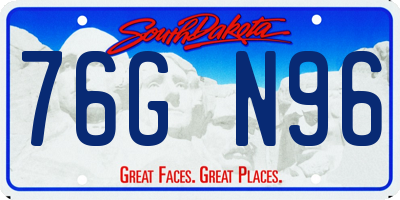 SD license plate 76GN96