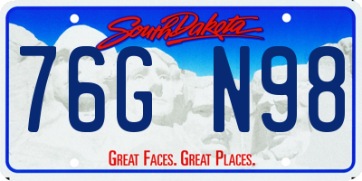 SD license plate 76GN98