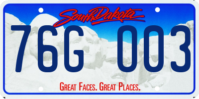SD license plate 76GO03