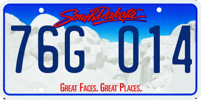 SD license plate 76GO14