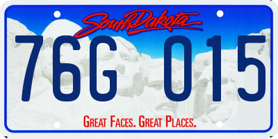 SD license plate 76GO15