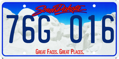 SD license plate 76GO16