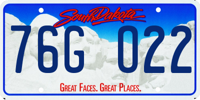 SD license plate 76GO22