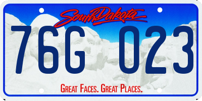 SD license plate 76GO23