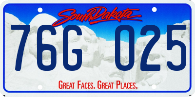 SD license plate 76GO25