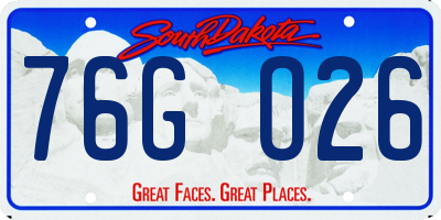 SD license plate 76GO26