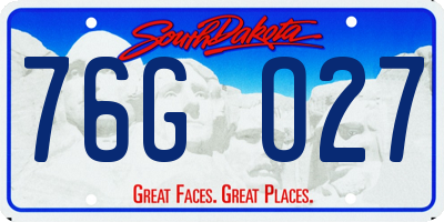 SD license plate 76GO27