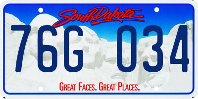 SD license plate 76GO34