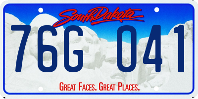 SD license plate 76GO41