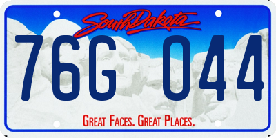 SD license plate 76GO44