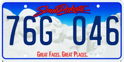 SD license plate 76GO46