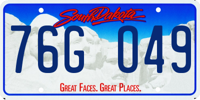 SD license plate 76GO49
