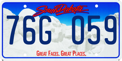 SD license plate 76GO59