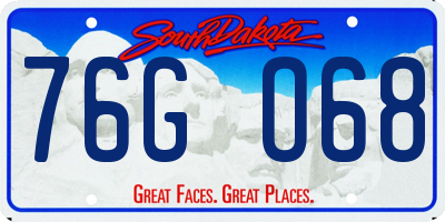 SD license plate 76GO68