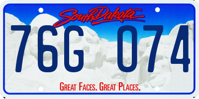 SD license plate 76GO74