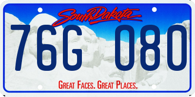 SD license plate 76GO80