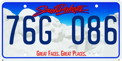 SD license plate 76GO86