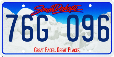 SD license plate 76GO96