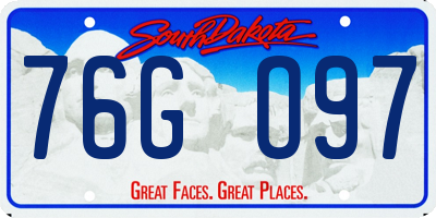 SD license plate 76GO97