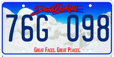SD license plate 76GO98