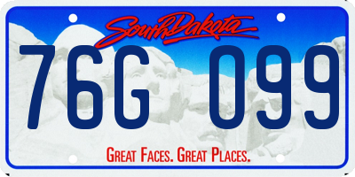SD license plate 76GO99