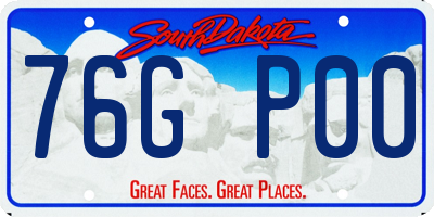 SD license plate 76GP00
