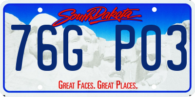SD license plate 76GP03