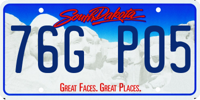 SD license plate 76GP05