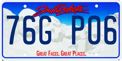 SD license plate 76GP06