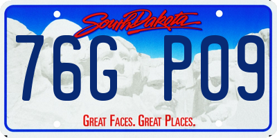 SD license plate 76GP09